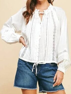PINCH Misty Lace Top in white Size S